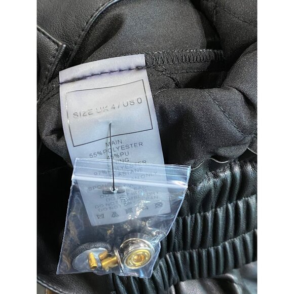 Manière De Voir Women’s Vegan Leather Quilted Joggers Size 0 | High Waist Faux L - Picture 6 of 12